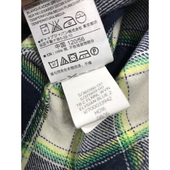 Gap Kids Boys Blue Yellow White Green Plaid Cotton Button Down Shirt 5 Years - Picture 5 of 7